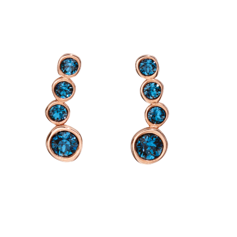 Rose Gold Plated Crystals from Swarovski, Colour Montana Earring's 